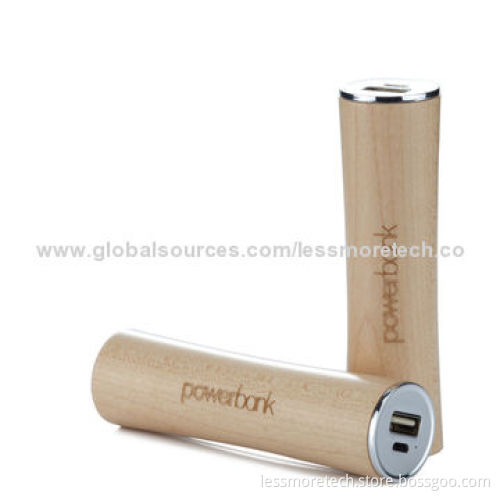 18650 power bank, wooden housing, 2,200mAh capacity, Samsung battery